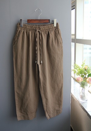 여름)8부편한통-pants(진베이지)