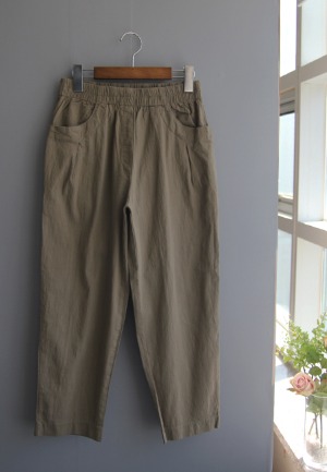 여름)포켓핀턱배기-pants(카키베이지)